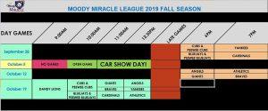 Moody Miracle League 2019 Fall Team Schedule